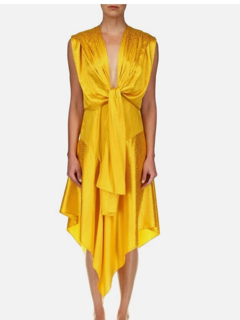 Oasis Yellow Tie-Front Midi Dress
